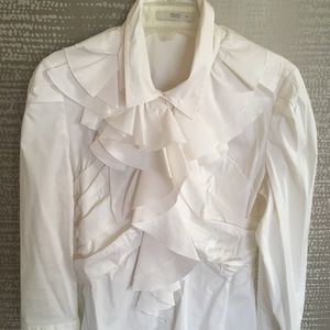 Prada White ruffle blouse